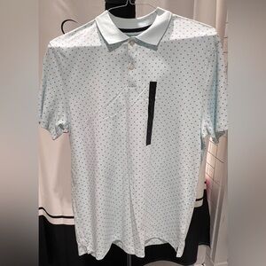 Banana Republic Light Blue Patterned Polo Shirt